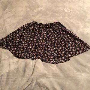 a floral flowy skirt
